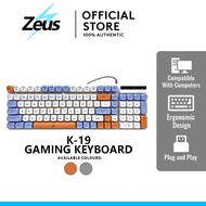Zeus K-19 98 Keys Wired Membrane Gaming Keyboard 3 Spell Color Matching Game Keyboard LED Backlight