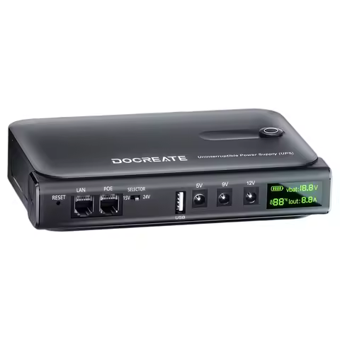 Mini UPS Battery Backup Without Battery UPS Backup Battery Power Supply Supports 5V/9V/12V for Route