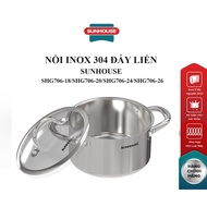 Nồi inox 304 đáy liền Sunhouse SHG706-18/SHG706-20/SHG706-24/SHG706-26 _ Đường kính 18cm 20cm 24cm 2