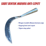 Sabit Alat Potong Rumput Bentuk Madura Baja Gagang Besi Super Tajam - Arit Aret Babat Rumput Dan Pad