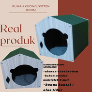 KANDANG KUCING LUCU MAHA MURAH UKURAN CUKUP BESAR BAHAN KAYU MULTIFLEK BONUS BANTAL UKURAN XL JUMBO