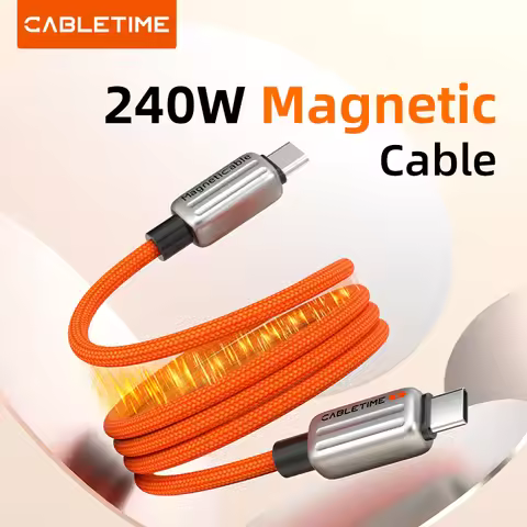 CABLETIME Magnetic PD240W pd3.1 Cable USB C to USB C Fast Charger Adapter Type C to C Power for Phon