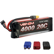 Venom Drive Series 20C 3S - 4000mAh 11.1V LiPo RC Battery - Universal 2.0 Plug, Lithium Polymer 3 Ce