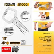 INGCO C-Clamp Locking Plier 11" Carbon Steel Nickel Plated HCCLW0211 + FREEBIES FMAC TOOLS