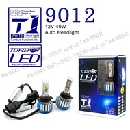 หลอดไฟหน้ารถยนต์ หลอดไฟรถยนต์ LED ไฟหน้า LED 9012 ไฟ 40w. ความสว่าง 11000 ลูเมน แสงขาว 6000K 2 หลอด 