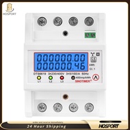 【HOSPORT】DIN RAIL 3 เฟส 4 พลังงานลวดมิเตอร์ AC 380V 100A 50/60Hz การใช้ไฟฟ้าการใช้งาน