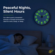 WXDX.TH Glowing Hanging Clock, Easy to Read Round Luminous Wall Clock, Minimalist Silent 8 Inch Wall