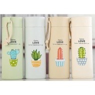 Botol Minum Kaca Unik Motif Cactus