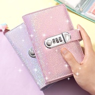 Cash Deposit Book Sparkling Saving Money Wallet With Combination Lock Student Women's Money P3f0