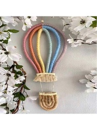 1入組五顏六色的熱氣球掛飾，編織彩虹熱氣球吊墜，適用於家居兒童房裝飾和攝影道具