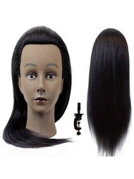 非洲人假人頭模型，供美容學校學生和理髮師使用，訓練和練習髮型設計和造型技巧，附夾子支架