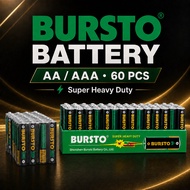 [ BURSTO ] Super Heavy Duty Battery | AA / AAA | 1.5V | 60pcs | Everyday Battery