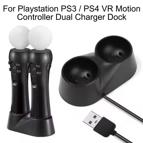 1PC Non-slip Rubber Pad Dual Charger Dock for PS3 / PS4 VR Motion Controller Playstation Move Contro