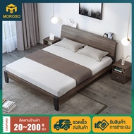 MOROSO เตียง เตียงไม้จริง เตียงไม้เนื้อแข็ง เตียงเดี่ยว เตียงผู้ใหญ่   รับน้ำหนักได้ 1000 กก. หัวเตียงสูง40ซม. 5 ฟุต One