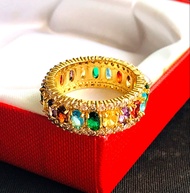 แหวนนพเก้า แหวนผู้หญิง แหวนพลอยนพเก้า แหวนทอง มณีนพเก้า พลอยนพเก้า แหวนสีทอง พลอย พลอยทับทิม เครื่องประดับ นำโชค แหวนนำโชค แหวนมงคล