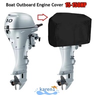 KAREN Motor Engine Boat Cover, 210D  Cloth 15-150HP Full Outboard Engine Cover,  Sun Protection Anti