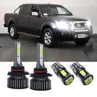 สำหรับ Nissan Navara D40 2005-2016 - 4PC 6000K LED ชุดหลอดไฟหน้าสูง/ต่ำ/ด้านข้าง