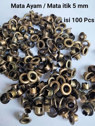 100 PCS MATA AYAM EYELET / MATA ITIK 5 MM WARNA ATG MATA ITIK MURAH AKSESORIS SEPATU DAN KEBUTUHAN L