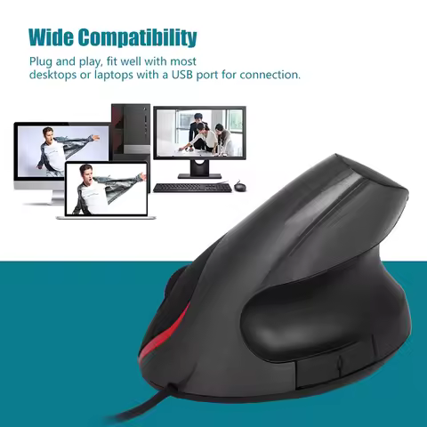 1600DPI USB Vertical Wired Mouse Ergonomic Design Wrist Rest Gaming Mice for PC Laptop Mouse Mouse f