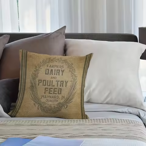 Rustic Farmers Dairy Print Throw Pillow - Perfect for Vintage Home Decor - Soft, Stylish Cushion for