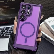 Simple Four-corner Frosted Magnetic Phone Case for Samsung S26 S25 S24 Ultra Matte Casing Shockproof