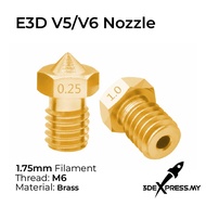 1pcs 3D printer V6/Volcano nozzle M6 thread 0.2/0.25/0.3/0.4/0.5/0.6/0.8/1.0mm nozzle size