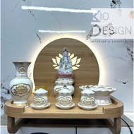 Self-Assembled Lotus Hanging Altar Shelf with Led Light - Modern