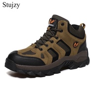 STUJZY Hiking Shoes for Men High-Top Outdoor Leisure Hiking Shoes Large Size 39-48 Non-Slip Wear-Resistant Sole