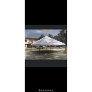 HEAVY DUTY CANOPY PYRAMID 20FT X 20FT WHITE/SILVER 0.35MM THICKNESS WITH FRAME AND CANVAS (HANTAR SAHAJA/DELIVERY ONLY)