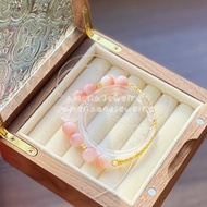 Amelia Jewelry丨胭脂雪丨粉晶雕刻狐仙蜜桃鹽源瑪瑙原創設計手串