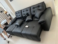 靠牆電動真皮沙發electric sofa 大小戶型客廳多功能伸縮直排牛皮沙發床#電動沙發#electric sofa