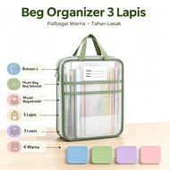 Beg Fail 3 Lapisan A4 Murah | A4 3-Layer Subject Organizer Bag | Buku Teks Sekolah