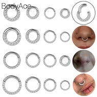 Bodyace Crystal Nose Ring 1 Pc 2/2.5/3/4/5/6mm Nose Piercing Stianless Steel Septum Ring Big Septum 
