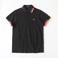 Fred Perry Áo polo ngắn tay cho nam áo thun cotton thêu ve áo Fred Perry Áo thun công sở thường ngày