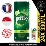 PERRIER Lime Sparkling Mineral Water 330ML X 24 (CANS) - FREE DELIVERY within 3 working days!
