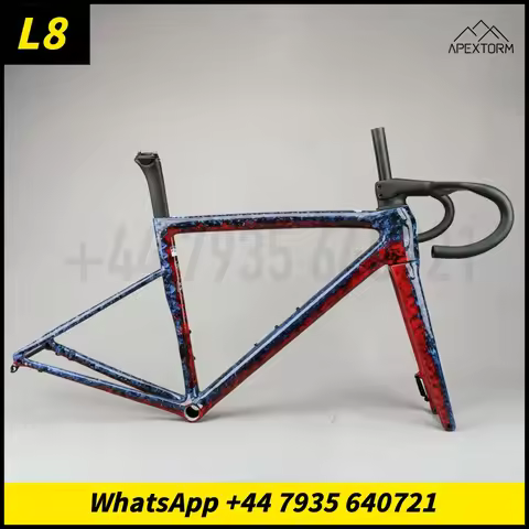 SL8 Glossy blue and red Bike Frame Disc Brake Frameset Di2 Groupset Compatible Custom Paint Availabl