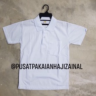 T-Shirt Putih Sekolah Kolar Tangan Pendek / Baju PJ / Baju Sukan