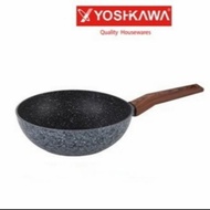 Yoshikawa Non-Stick Induction Marble Wok Pan 26cm