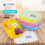 Numan - Plastic Lunch Box 22 cm I 27 cm - Lunch Box Set Spoon Fork 22 cm I 27 cm