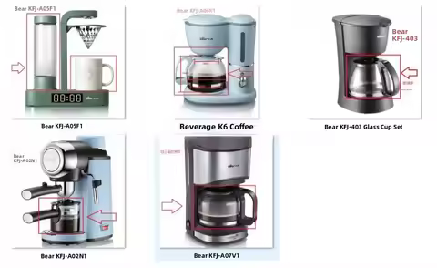 Bear Little Bear KA02NA06K403A07V Coffee hine Glass Pot Filter Handle Poer Manual Coffee Brewing Acc