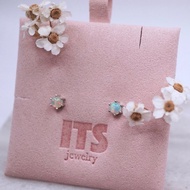 ITS-E151【純銀耳環・Opal・歐泊・蛋白石】純銀飾品耳釘耳環。
