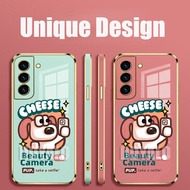 Cute Selfie Dog Phone Case For Realme C21 C21Y C25Y C31 Realme GT Neo Realme C35 C15 C12 Realme 8 5G Plating Soft Cover With Lanyard