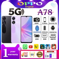 oppo A78 A56 A73 5G Smartphone 8GB + 256GB 6.56Inc 5000 mAh TYPE C interface Large Battery 1 year wa