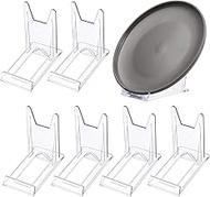Dewocke Pack of 6 Acrylic Stands, Plastic Stands, Plate Stands, Adjustable Decorative Plate Holders,