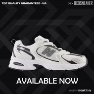 NB 530 White, Black, Silver and Metallic Sneakers MR530LB Unisex ZJCY
