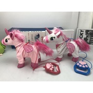 Horse Ornaments Electric Toys Children's Leash Horse Toys Dolls Electric Gifts Walking Plush Toys Ca