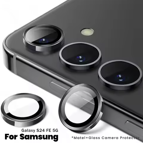 Metal Ring+9D Tempered Glass Back Camera Lens Protector Case For Samsung Galaxy S24 FE/S25 FE 5G S25