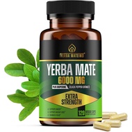 Extra Strength Yerba Mate High-Efficiency, 60mg Per Capsule Caffeine, Extract Pill Supplement, Clean
