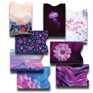 8 RFID Blocking Sleeves, Unique Designs and Arts in Purple, Anti-Theft Credit Card Holder, Credit Ca