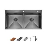 ซิงค์ฝัง 2 หลุม MEX ST982GM สีเทาดำ (1252142)